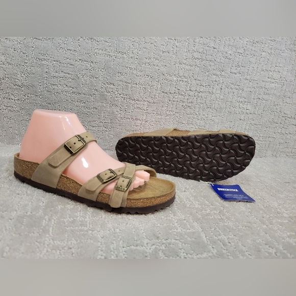 BIRKENSTOCK Mayari Unisex Size 40 US L9 M7 Brown Leather Slip On Sandals - Picture 5 of 10